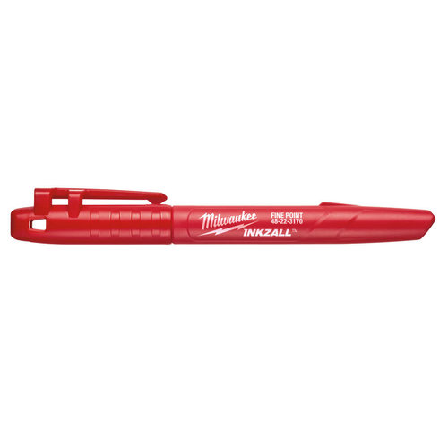 Milwaukee Marker INKZALL™ Fijne punt 1,0 mm rood (afname per 36 stuks in plastic box)