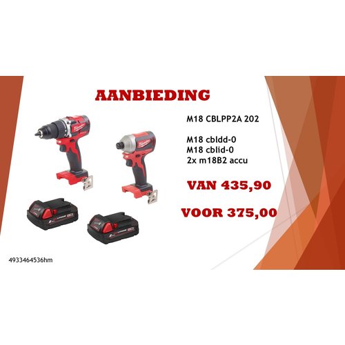 Milwaukee m18 cblpp2a 202 hofmans aktiemodel op is op Milwaukee m18 cblpp2a 202 hofmans aktiemodel op is op