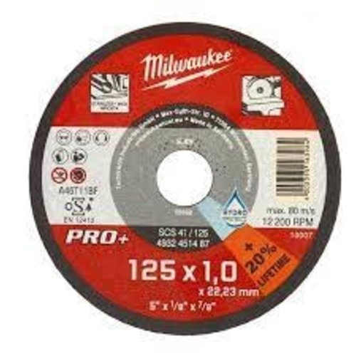 Milwaukee Doorslijpschijf metaal PRO+ SCS41 125 x 1 mm dun (te bestellen per 50)