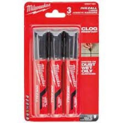 Milwaukee Marker INKZALL™ Beitel punt L 6,2 mm zwart (blister 3 stuks)