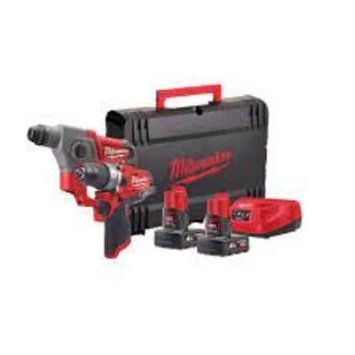 Milwaukee M12 FPP2B-402X M12 FUEL powerpack (M12 FPD, M12 CH, 2x M12 B4 accu, 1 x C12C lader, 1 xHD Box)