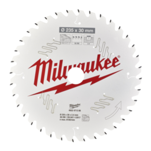 Milwaukee Cirkelzaagblad hout 235 x 30 x 2,4 ATB 36T +15°