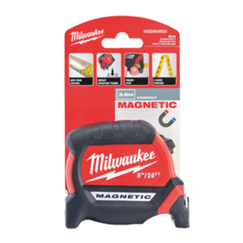 Milwaukee Rolmaat Mag Tape 26ft / 8 M x 27 mm