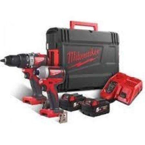 Milwaukee M18 BPP2C-402C M18 powerpack (M18BPD,M18BID, 2 x 4.0 Ah accu, M12-18 lader, transportkoffer)