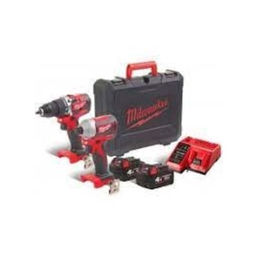 Milwaukee M18 CBLPP2A-402C  M18 compacte koolborstelloze powerpack (M18 CBLID,  M18 CBLPD, 2xM18B4 accu, M12-18C lader, transportkoffer)