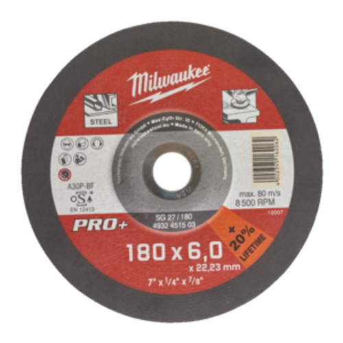 Milwaukee Afbraamschijf metaal PRO+ SG27 180 x 6 mm (te bestellen per 10)