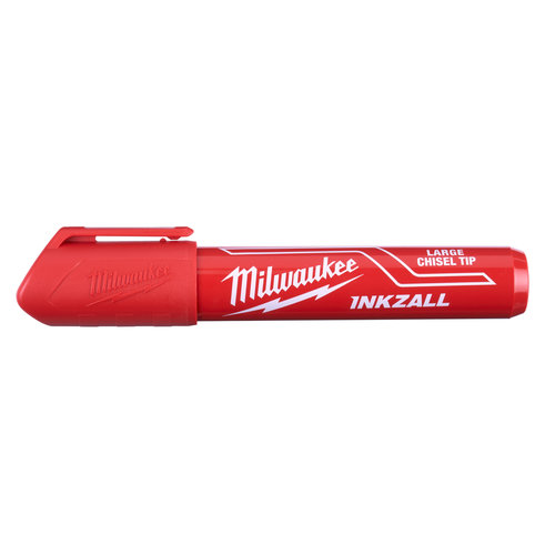 Milwaukee Marker INKZALL™ Beitel punt L 6,2 mm rood, bulk (afname per 12 stuks in karton)