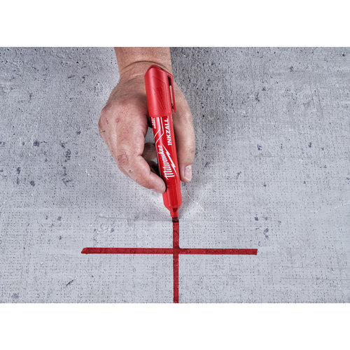 Milwaukee Marker INKZALL™ Beitel punt L 6,2 mm rood, bulk (afname per 12 stuks in karton)