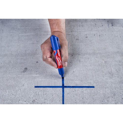 Milwaukee Marker INKZALL™ Beitel punt L 6,2 mm blauw, bulk (afname per 12 stuks in karton)