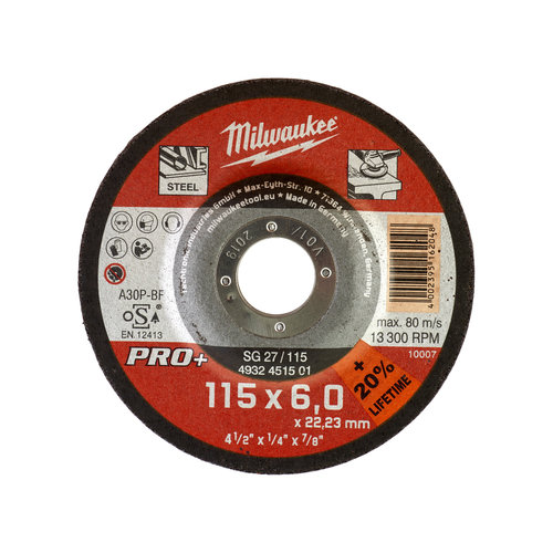 Milwaukee Afbraamschijf metaal PRO+ SG27 115 x 6 mm (te bestellen per 25)