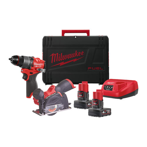 Milwaukee M12 FPP2G2-402X - M12 FUEL™ powerpack (M12 FPD2, M12 FCOT, 2 x M12 B4, 1 x C12C lader, 1 x HD Box)