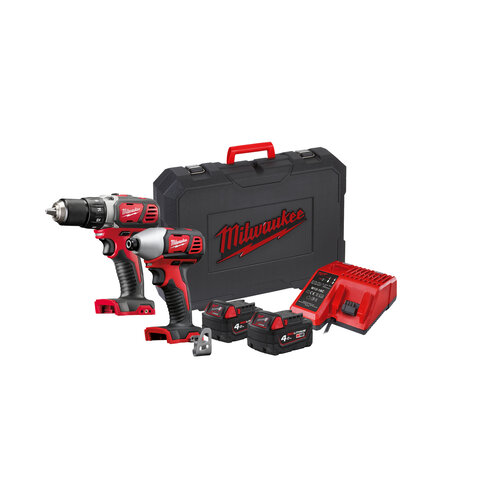 Milwaukee M18 BPP2D-402C   M1 powerpack (M18BDD, M18BID, 2 x 4.0Ah accu, M12-18 lader, transportkoffer)