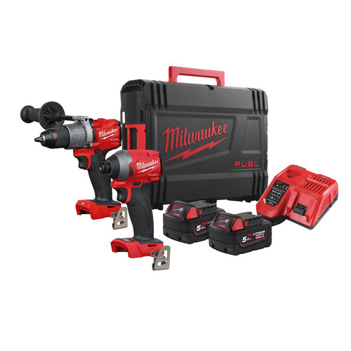 Milwaukee M18 FPP2A2-502X M18 FUEL powerpack (M18FPD2, M18FID2, M12-18FC lader, 2x M18 B5 accu, HD Box)