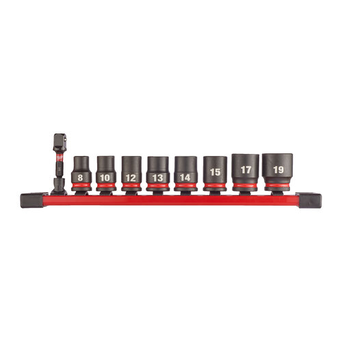 Milwaukee Doppenset SHOCKWAVE™ 3/8 op rail (9-delig)