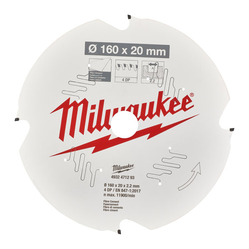 Milwaukee Cirkelzaagblad vezelplaat 160 x 20 x 2,2 D 4T +10°