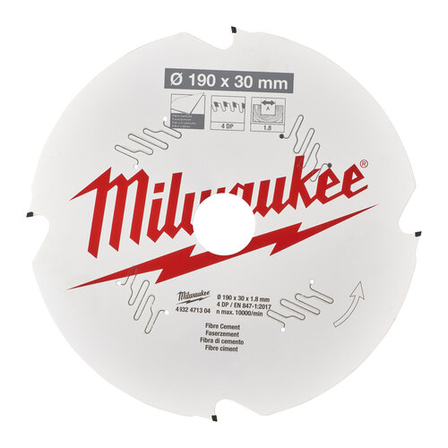 Milwaukee Cirkelzaagblad vezelplaat 190 x 30 x 1,8 D 4T +10°
