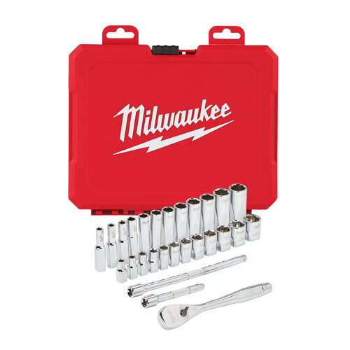 Milwaukee 1/4 Ratel en Doppenset  -Metrisch - 28 pcs.