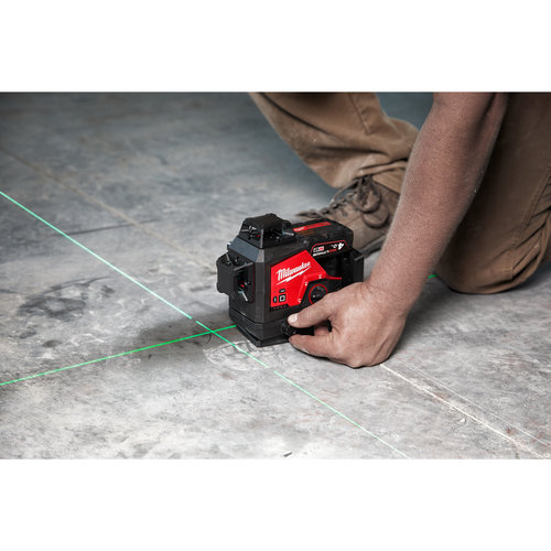 Milwaukee M12 3PL-0C M12 driedimensionale laser met 3 groene 360° laser cirkels