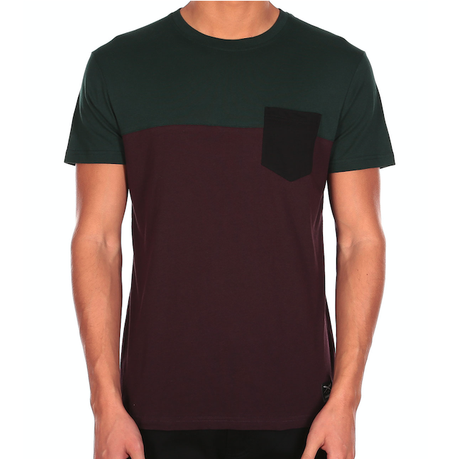 Iriedaily Iriedaily, Block Pocket Tee, aubergine, M