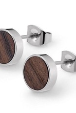 Kerbholz Kerbholz, Circle Earring, walnut, shiny silver