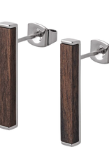 Kerbholz Kerbholz, Rectangle Earring, walnut shiny silver