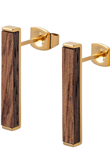 Kerbholz Kerbholz, Rectangle Earring, walnut shiny gold
