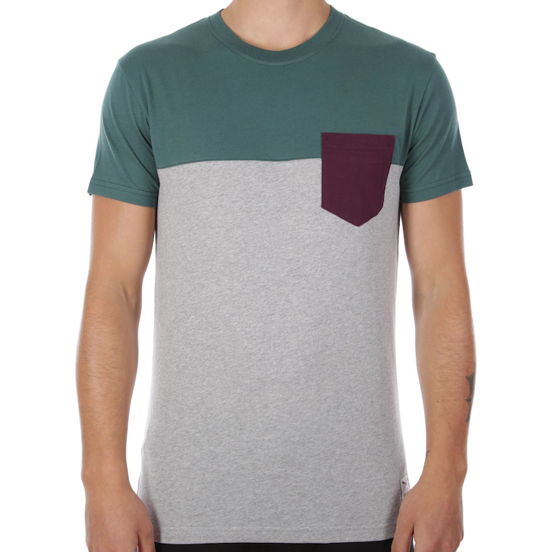 Iriedaily Irie Daily, Block Pocket Tee, Dark Teal, XL