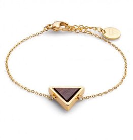 Kerbholz Kerbholz, Triangle Bracelet, sandalwood/gold