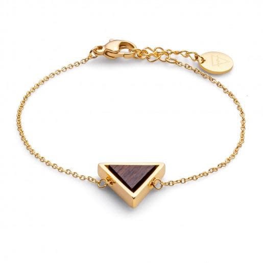 Kerbholz Kerbholz, Triangle Bracelet, sandalwood/gold