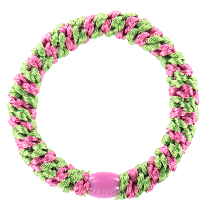 BonDep BonDep, Haargummi, grass green-bubblegum stripe