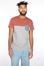 Iriedaily Iriedaily, Block Pocket Tee, grey red, XL