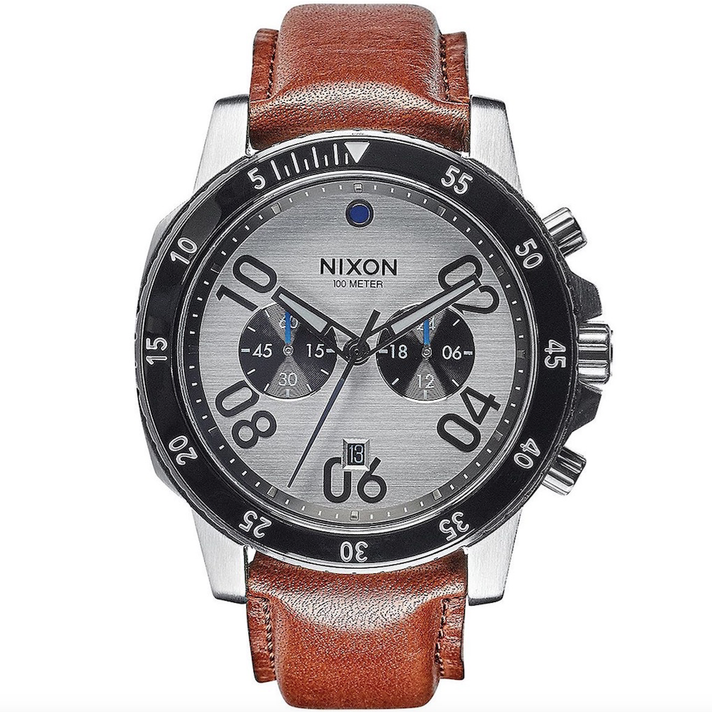 Nixon NIXON, Ranger Chrono Leather, Silver/Saddle