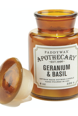 Paddywax Paddywax, Apothecary, Geranium & Basil