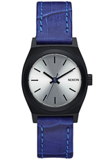 Nixon NIXON, Small Time Teller Leather, Black / blue gator