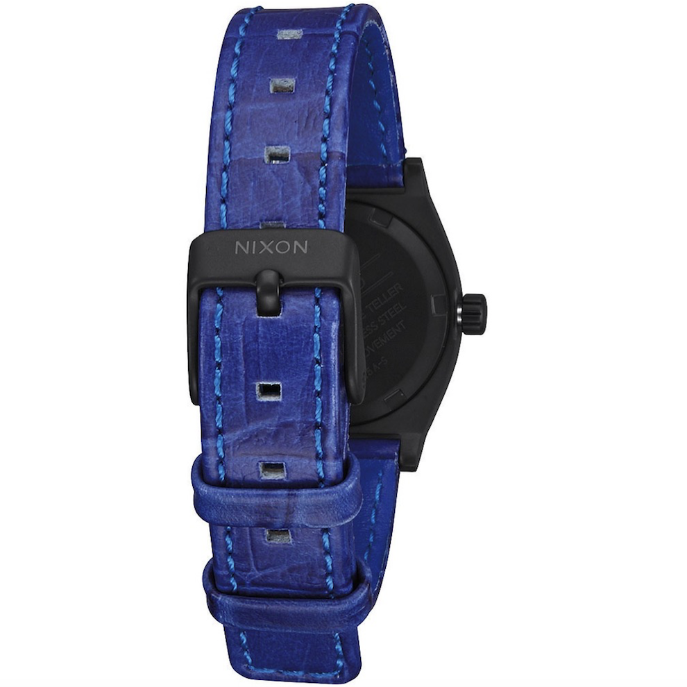 Nixon NIXON, Small Time Teller Leather, Black / blue gator