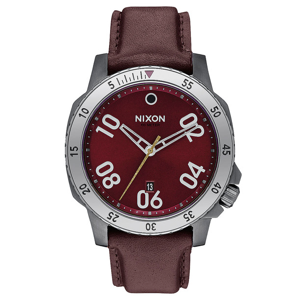 Nixon Nixon, Ranger Leather, Gunmetal / Deep Burgundy