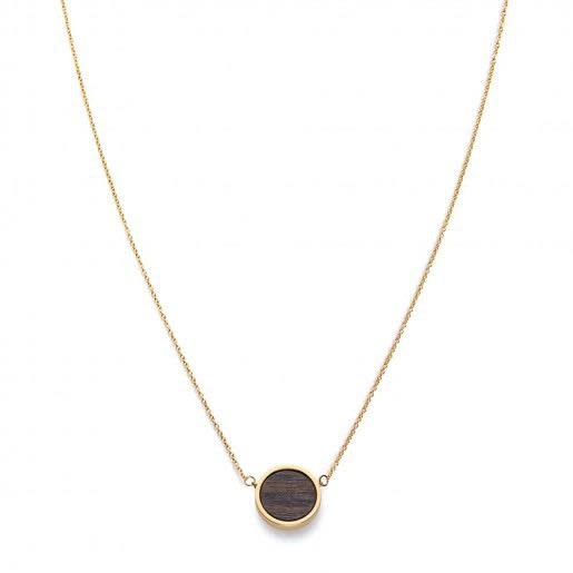 Kerbholz Kerbholz, Circle Necklace, sandalwood, gold