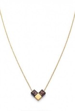 Kerbholz Kerbholz, Heart Cube Necklace, walnut/gold