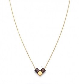 Kerbholz Kerbholz, Heart Cube Necklace, walnut/gold