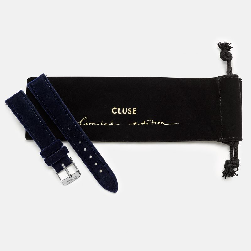 Cluse Cluse, Minuit Strap, blue velvet/silver