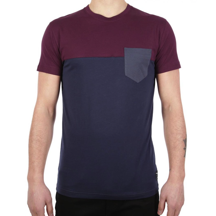 Iriedaily Irie Daily, Block Pocket Tee, navy wine, XL