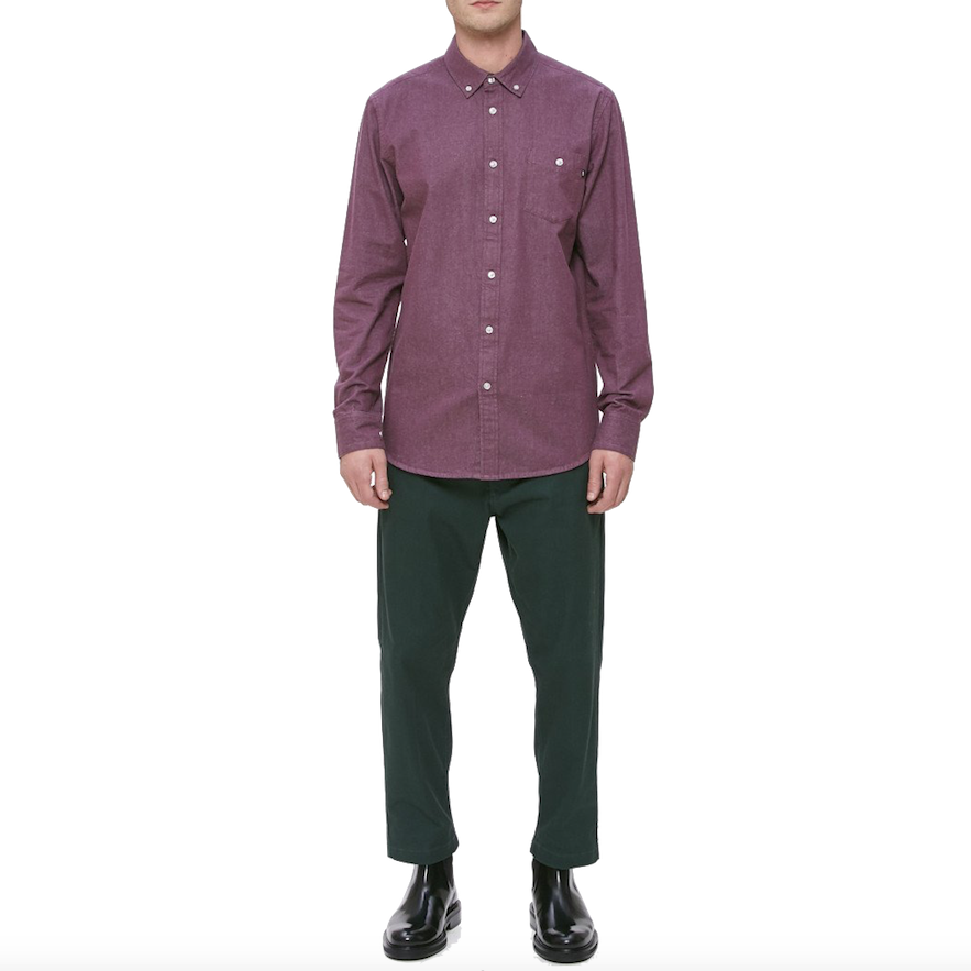 Obey Obey, Keble II Woven Shirt, eggplant, L