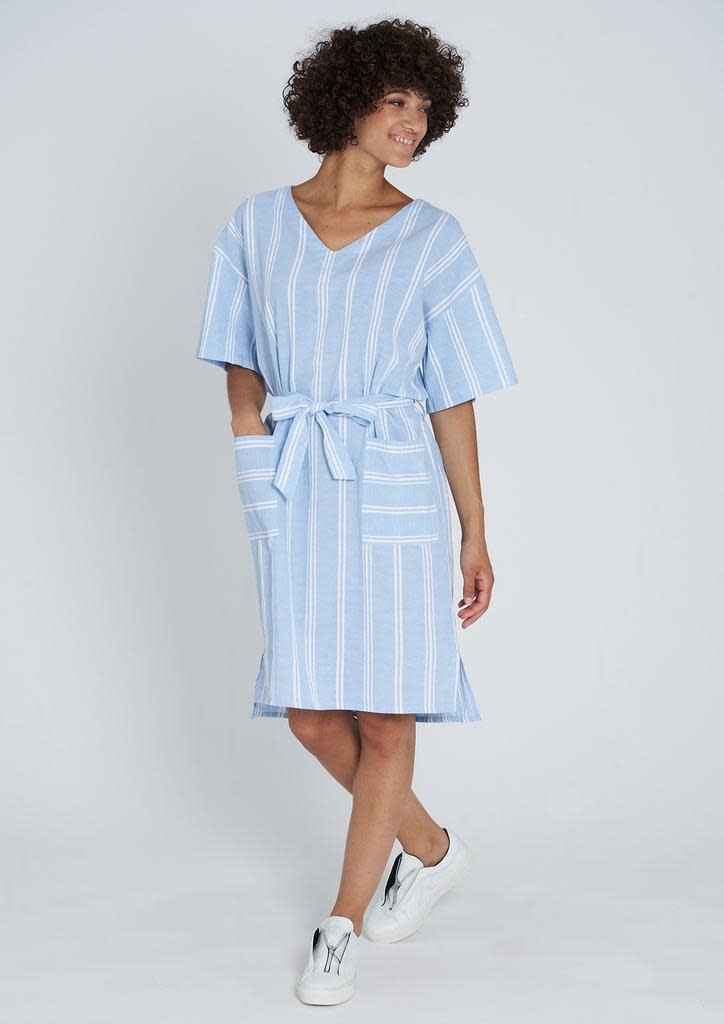 Recolution Recolution, Dress stripes, dusk blue- white, S