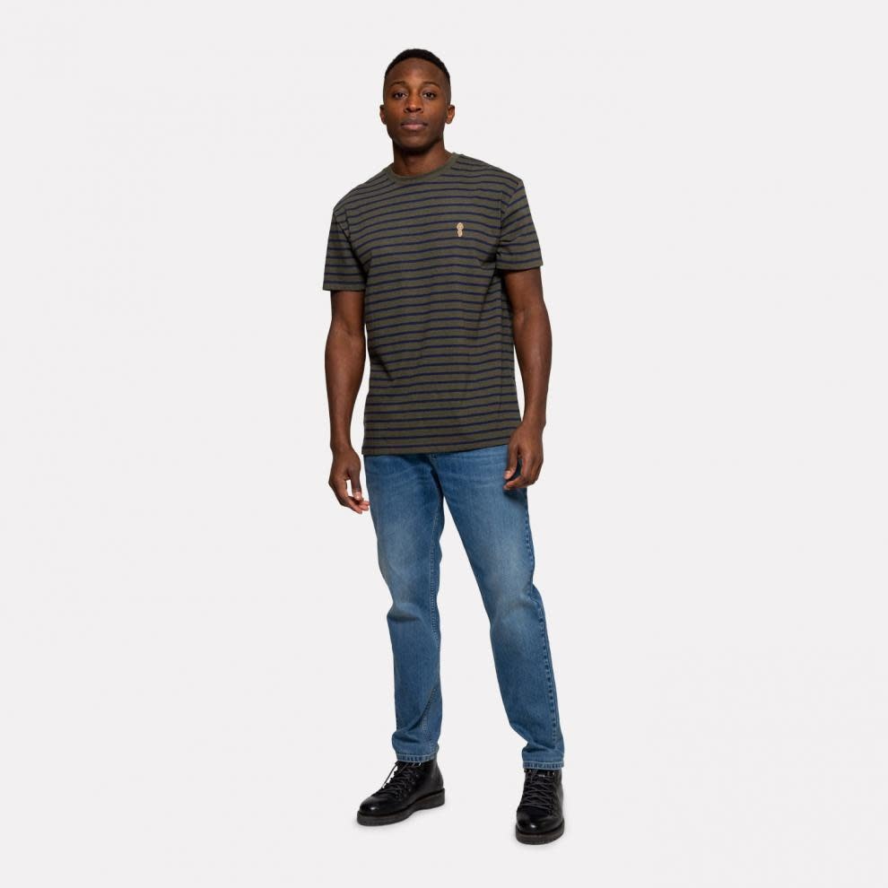 RVLT RVLT, 1056 striped t-shirt, army mel., S