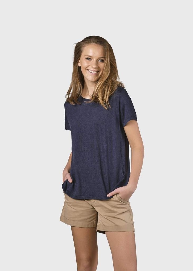 Klitmøller Klitmøller, Rikke linen tee, navy, M