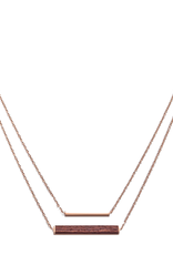 Kerbholz Kerbholz, Rectangle Necklace, rosewood, rosegold