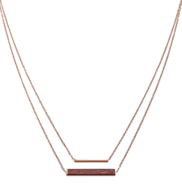 Kerbholz Kerbholz, Rectangle Necklace, rosewood, rosegold