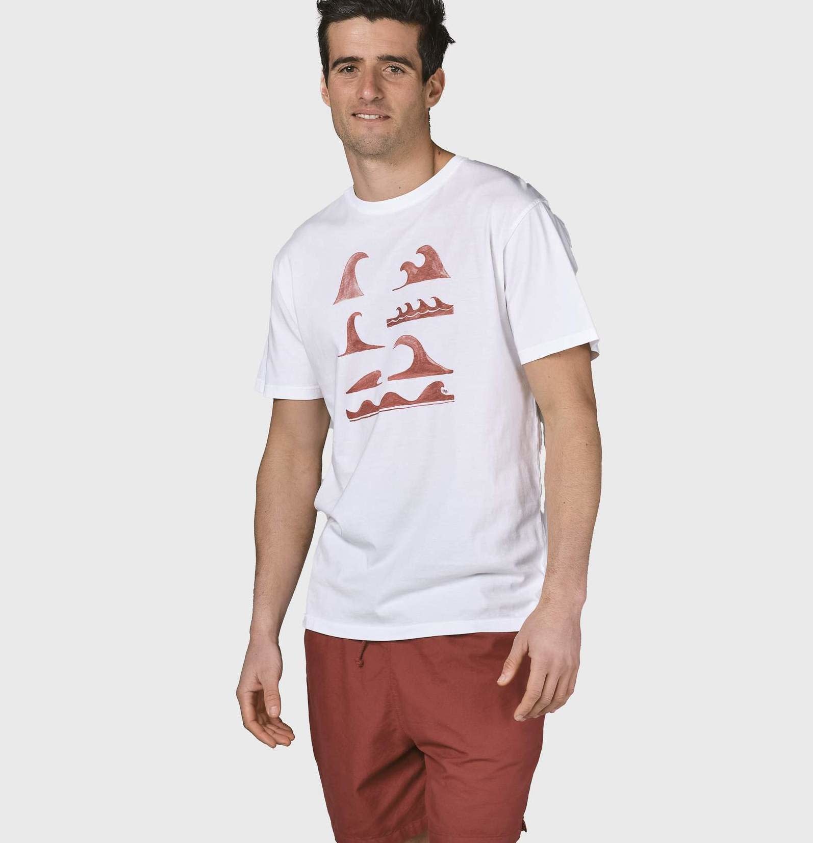 Klitmøller Klitmøller, Lars Tee, white/clay red, S