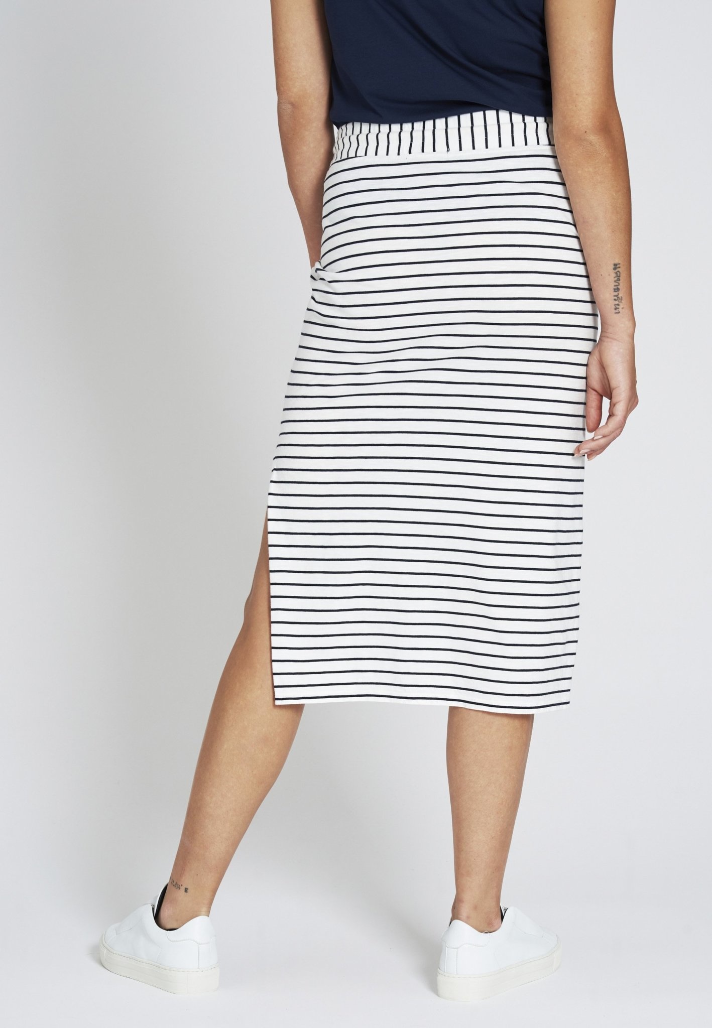 Recolution Recolution, Midi skirt Stripes, navy/ white, S