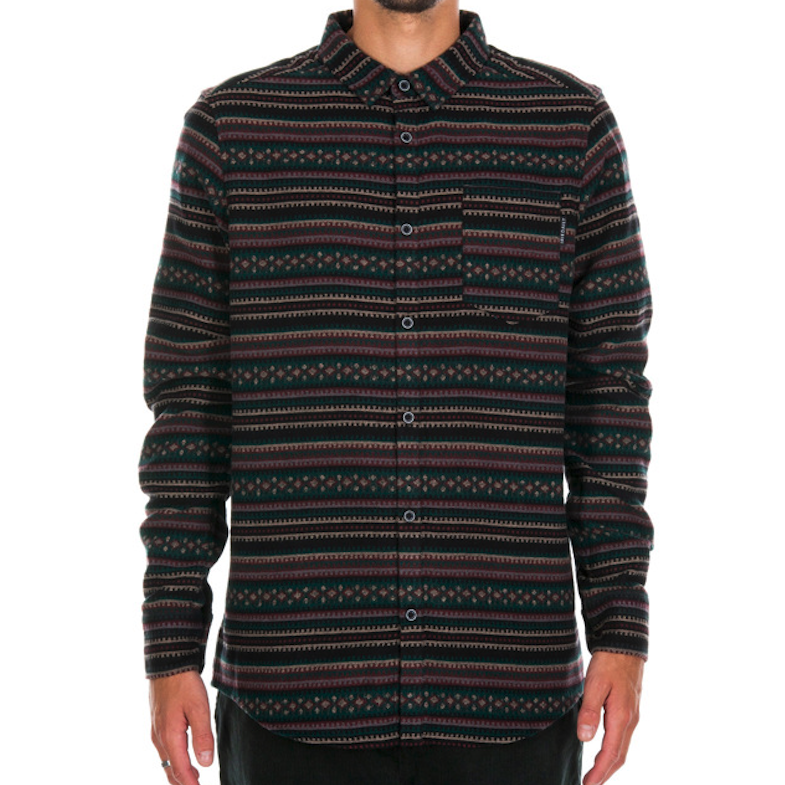 Iriedaily Iriedaily, Insito stripe shirt, black red, L